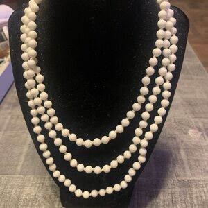 Elegant White Beaded Necklace